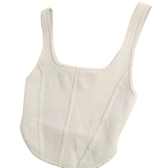 Aritzia Babaton Sculpt Knit Bustier Style Crop Top, Square Neck, Size Small - Picture 3 of 7